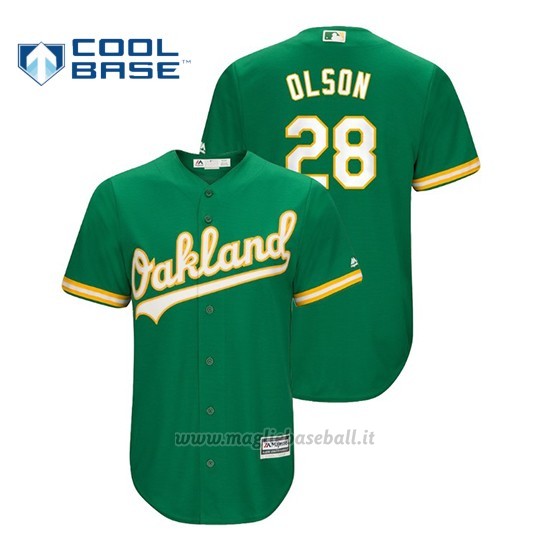 Maglia Baseball Uomo Oakland Athletics Matt Olson Cool Base Official Alternato Kelly Green